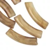 Perles tube incurvé en acrylique translucide 32x8 mm - Marbré bronze nacré x6