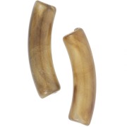 Perlas de tubo curvado 32x8 mm en acrílico translúcido - Mármol bronce nacarado x6