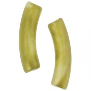 Cuentas tubulares curvadas de acrílico translúcido 32x8 mm - Oliva nacarado mármol x6