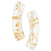 Cuentas acrílicas transparentes tubo curvo 33x8 mm - Dorado moteado x6