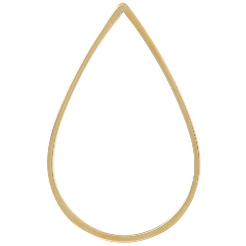 Anillo de montaje y gota de tejido 26x17 mm - Acero inoxidable 304L Dorado x10