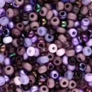 Cuentas de Rocalla Preciosa 8/0 de 3 mm - Mezcla de colores violetas, 20 g