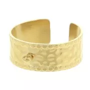Anillo martillado ancho ajustable y anillo cerrado S.53 a 60 Acero inoxidable 304L Dorado x1