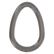 Colgante gota 48x34 mm 2 agujeros - imitación piedra preciosa - Hematites x1