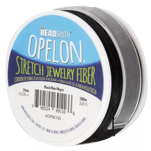 Opelon 0.7mm fibra elástica - Negro x100m