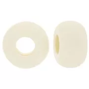 Perles rondelles gros trous 9.5 mm en résine opaque - Ivoire x10