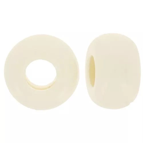 Cuentas de resina opaca 9,5 mm agujero grande - Marfil x10