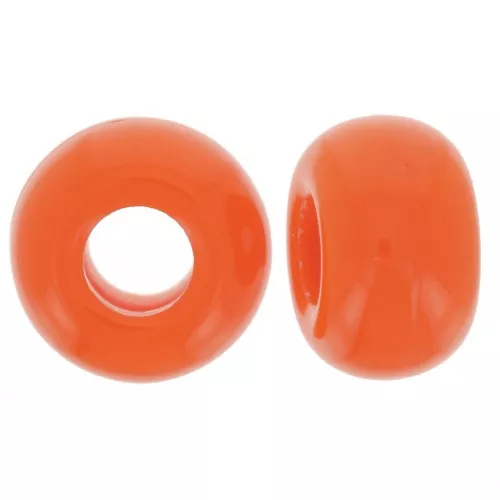 Cuenta de 9,5 mm de resina opaca - Naranja x10