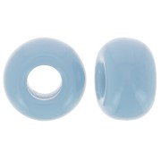 Cuentas redondas de resina opaca 9,5 mm agujero grande - Azul ahumado x10|raw }}