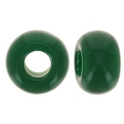 Cuentas redondas agujeros grandes 9,5 mm en resina opaca - Verde Esmeralda x10|raw }}