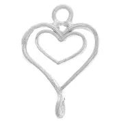 Colgante corazones huecos 16x12 mm - Plata 925 x1