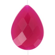 Gota de perla motivo étnico 17x13mm gema teñida Calcedoine Rose Dorado x1