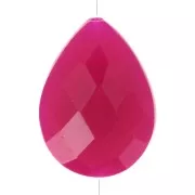 Gota de perla motivo étnico 17x13mm gema teñida Calcedoine Rose Dorado x1