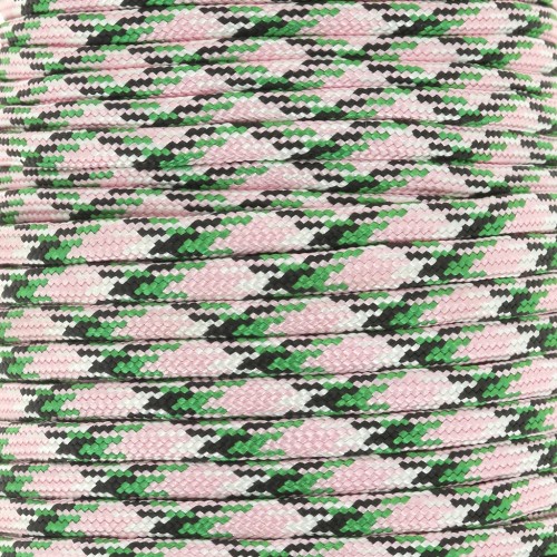 Paracord - Cordón de paracaídas plano de 4 mm - Rosa - Verde x1m