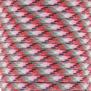 Paracord - Cordón de paracaídas plano de 4 mm - Rosa - Rojo - Gris x1m