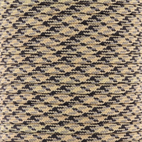 Paracord - Cordón de paracaídas plano de 4 mm - Gris - Beige - Negro x1m