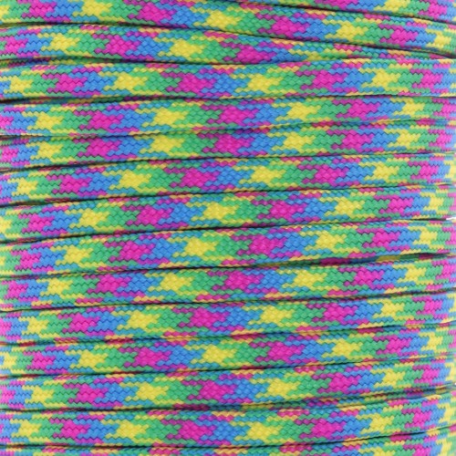 Paracord - Cuerda de paracaídas plana de 4 mm - Verde - Fuschia - Amarillo - Azul x1m