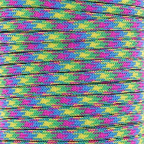Paracord - Cuerda de paracaídas plana de 4 mm - Verde - Fuschia - Amarillo - Azul x1m
