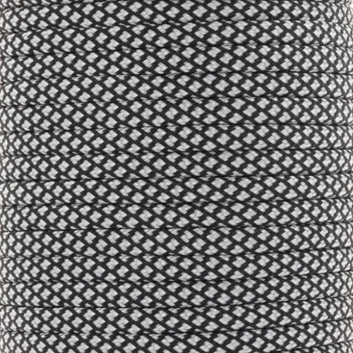 Paracord - Cordón de paracaídas plano de 4 mm - Negro - Blanco x1m