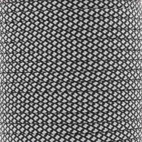 Paracord - Cordón de paracaídas plano de 4 mm - Negro - Blanco x1m