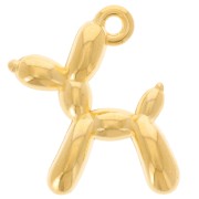 Dije de perro globo 18x17 mm - Dorado con oro fino x1