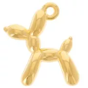 Dije de perro globo 18x17 mm - Dorado con oro fino x1