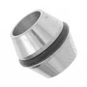 Cuenta de tubo romboidal con orificio grande de 7 mm con caucho - Acero inoxidable 304L - Negro|raw }}