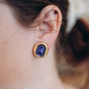 Clips para orejas para cabujón PureCrystal 4610 14x10 mm - Plateado fino x2