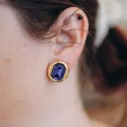 Clips para orejas para cabujón PureCrystal 4610 14x10 mm - Plateado fino x2