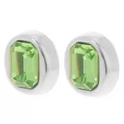 Clips para orejas para cabujón PureCrystal 4610 14x10 mm - Plateado fino x2