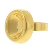 Anillo cabujón ovalado PureCrystal 4120 14x10 mm - Dorado con oro fino x1|raw }}
