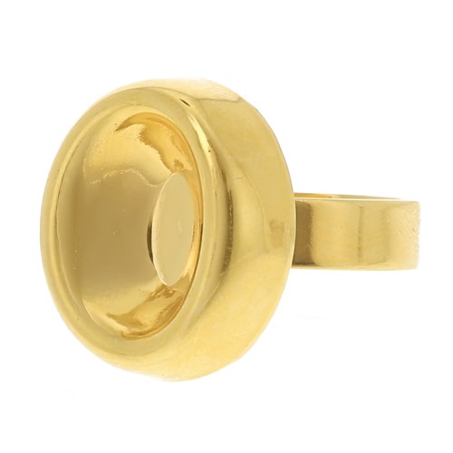Anillo cabujón ovalado PureCrystal 4120 14x10 mm - Dorado con oro fino x1
