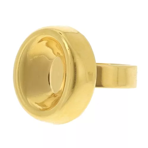 Anillo cabujón ovalado PureCrystal 4120 14x10 mm - Dorado con oro fino x1