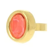 Anillo cabujón ovalado PureCrystal 4120 14x10 mm - Dorado con oro fino x1
