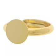 Anillo con media banda ajustable para cabujón de 10 mm - S.58 a 64 - Dorado con oro fino|raw }}