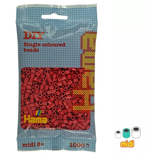 Hama Midi cuentas de planchar 5 mm Rojo cereza (n°114) x 1000