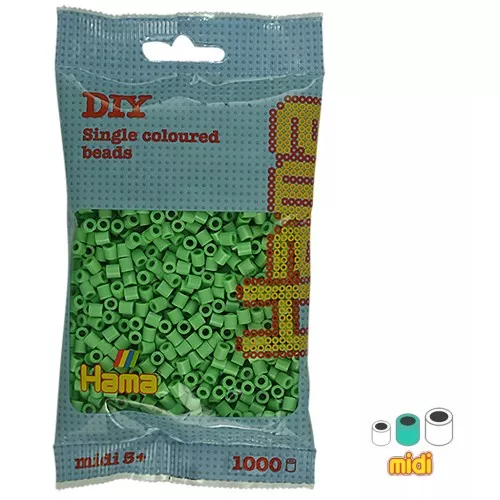Hama Midi cuentas de planchar 5 mm Verde brillante (n°115) x 1000