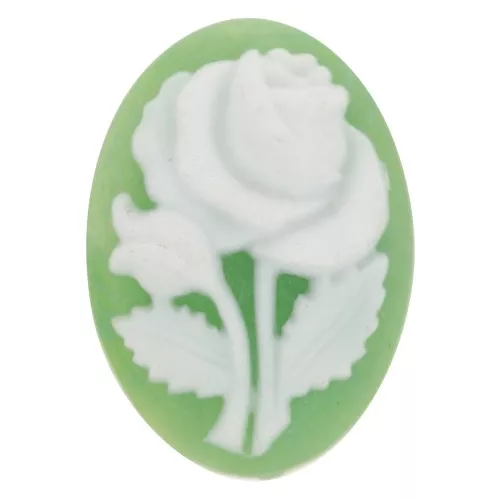 Camafeo de resina 18x13 mm - motivo rosa - Jade x1