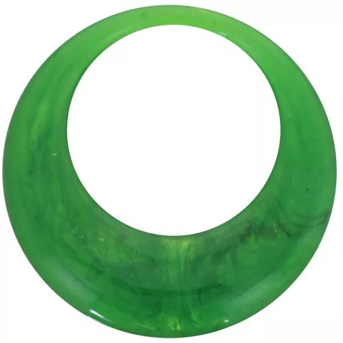 Colgante redondo hueco de resina translúcida 44 mm - Verde jaspeado x1