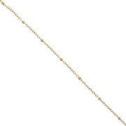 Forçat cadena de malla 2.7mm con cuentas aplanadas Acero inoxidable 304L Dorado x99cm