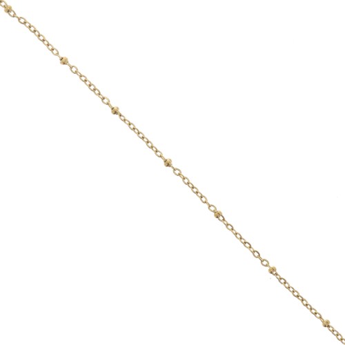 Forçat cadena de malla 2.7mm con cuentas aplanadas Acero inoxidable 304L Dorado x99cm