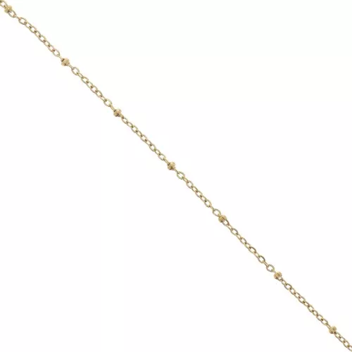 Forçat cadena de malla 2.7mm con cuentas aplanadas Acero inoxidable 304L Dorado x99cm
