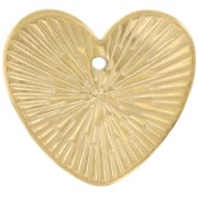 Dije corazón martillado 13x15 mm - Acero inoxidable 304L Dorado x2