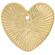 Dije corazón martillado 13x15 mm - Acero inoxidable 304L Dorado x2