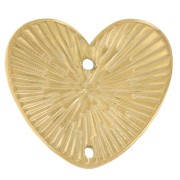 Entrepieza corazón martillado 13x15 mm - Acero inoxidable 304L Dorado x2