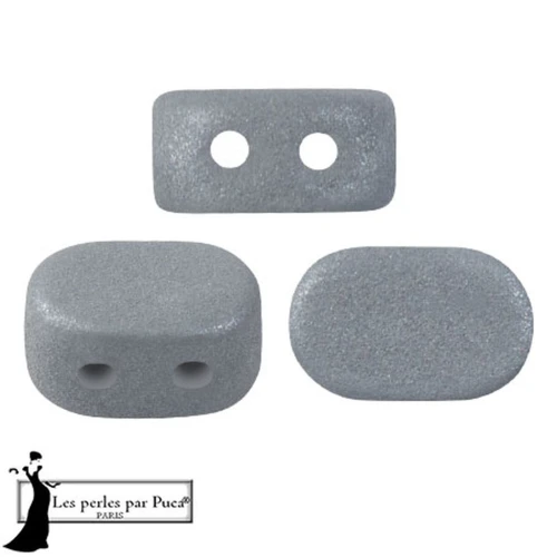 Cuentas de cristal Lipsi® de Puca® 4x6 mm - Vogue Gris Medio Mate x10g
