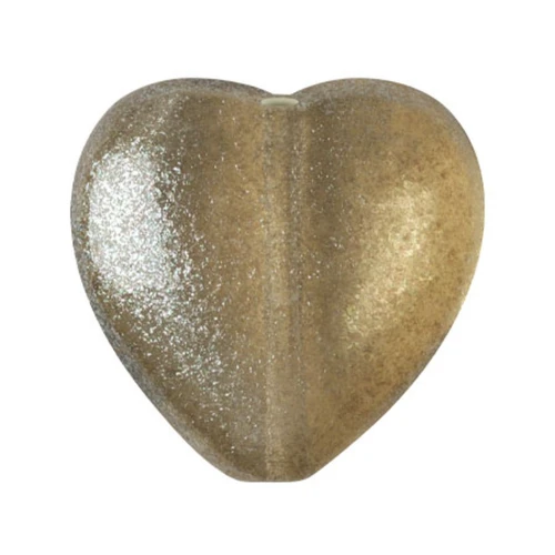 Cuenta de cristal corazón 16x15 mm - Candy Green Tea x1
