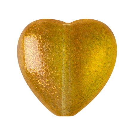 Cuenta de cristal corazón 16x15 mm - Candy Orange x1