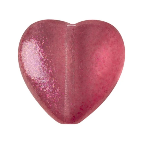 Cuenta de cristal corazón 16x15 mm - Caramelo Frambuesa x1