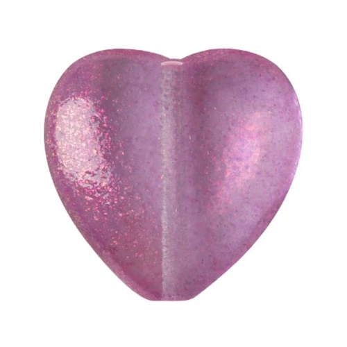 Cuenta de cristal corazón 16x15 mm - Rosa Caramelo x1